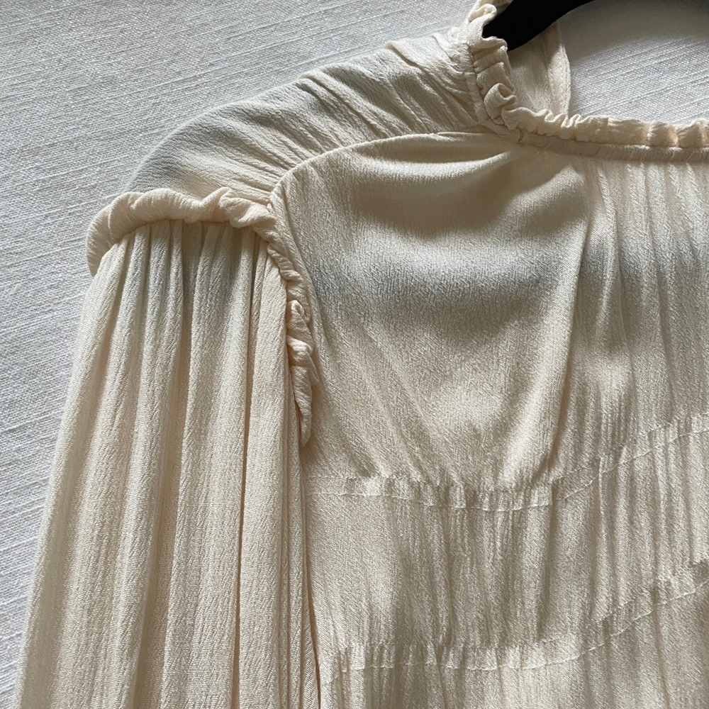 Cream Ruffle Blouse - Picture 6 of 7